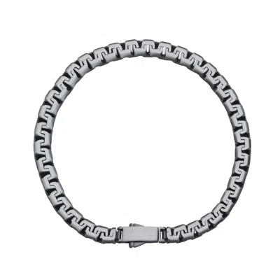 Altar™ Ornaments Co. Men's Grey Torque Bracelet| Sterling Silver Vintage Brushed Box Link - Altar™ In Gray