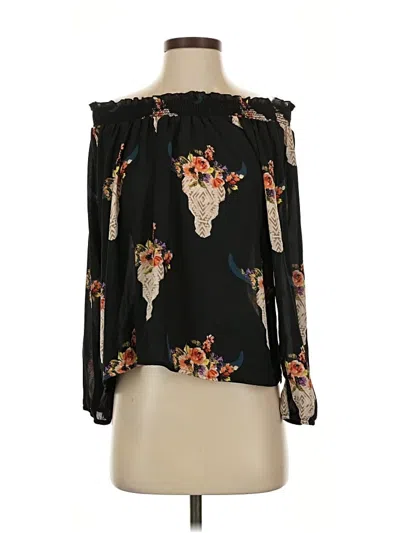 Pre-owned Altar'd State 3/4 Sleeve Blouse In Black