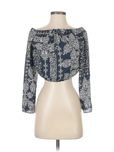 Pre-owned Altar'd State 3/4 Sleeve Blouse In Blue