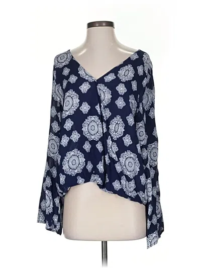 Pre-owned Altar'd State 3/4 Sleeve Blouse In Blue