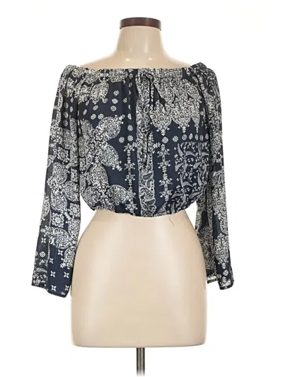 Pre-owned Altar'd State 3/4 Sleeve Blouse In Blue