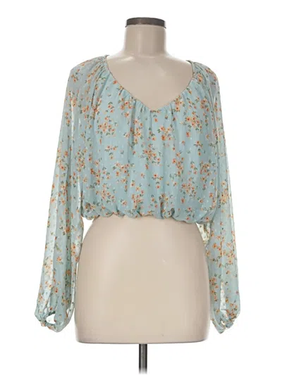 Pre-owned Altar'd State 3/4 Sleeve Blouse In Blue