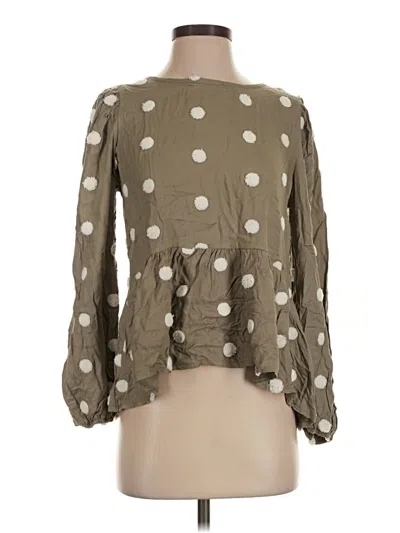 Altar'd State 3/4 Sleeve Blouse In Brown