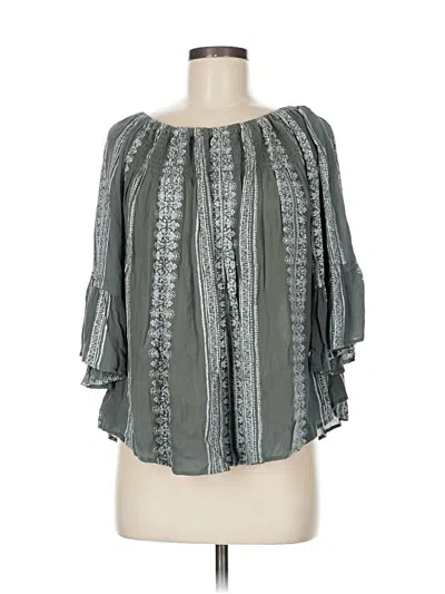 Pre-owned Altar'd State 3/4 Sleeve Blouse In Gray