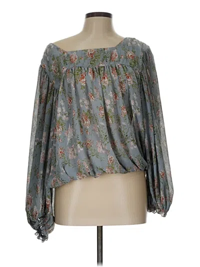 Pre-owned Altar'd State 3/4 Sleeve Blouse In Gray