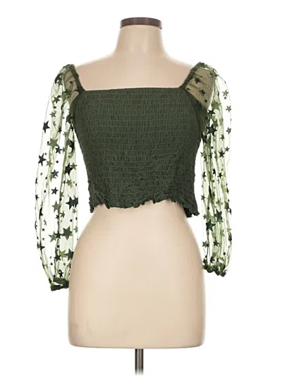 Pre-owned Altar'd State 3/4 Sleeve Blouse In Green