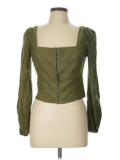 Pre-owned Altar'd State 3/4 Sleeve Blouse In Green