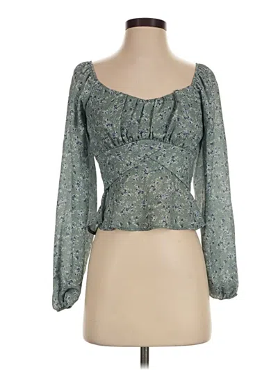 Pre-owned Altar'd State 3/4 Sleeve Blouse In Green