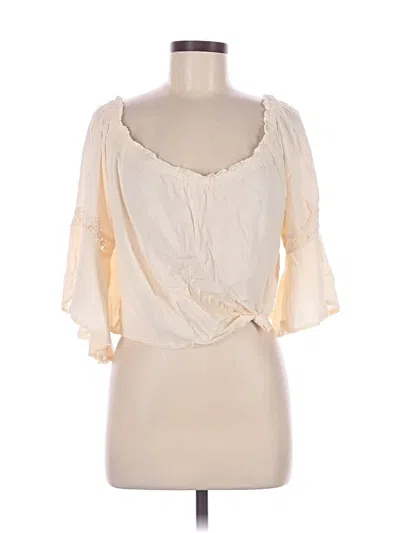 Pre-owned Altar'd State 3/4 Sleeve Blouse In Ivory