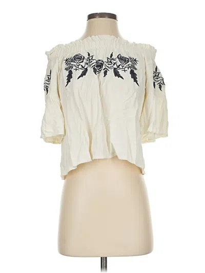 Pre-owned Altar'd State 3/4 Sleeve Blouse In Ivory