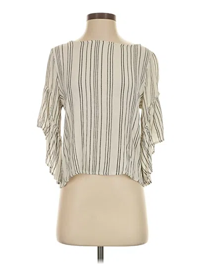 Pre-owned Altar'd State 3/4 Sleeve Blouse In Ivory