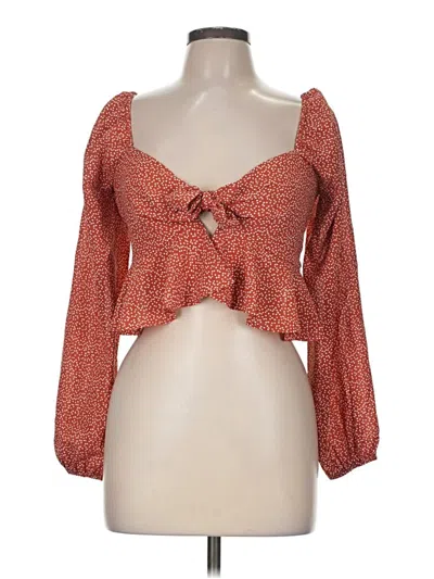 Pre-owned Altar'd State 3/4 Sleeve Blouse In Orange