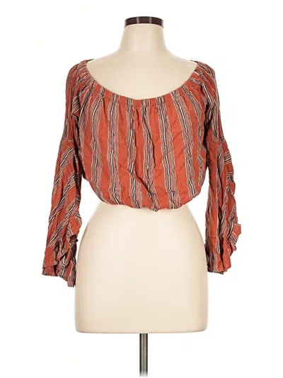 Pre-owned Altar'd State 3/4 Sleeve Blouse In Orange