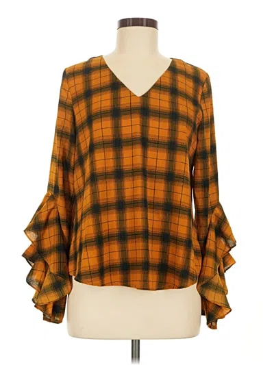 Pre-owned Altar'd State 3/4 Sleeve Blouse In Orange