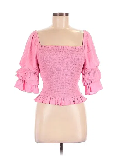 Pre-owned Altar'd State 3/4 Sleeve Blouse In Pink