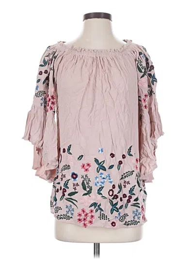 Pre-owned Altar'd State 3/4 Sleeve Blouse In Pink