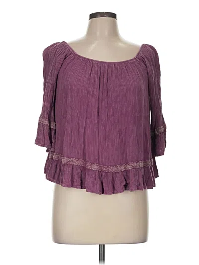 Pre-owned Altar'd State 3/4 Sleeve Blouse In Purple