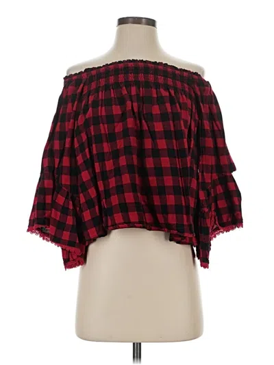 Pre-owned Altar'd State 3/4 Sleeve Blouse In Red