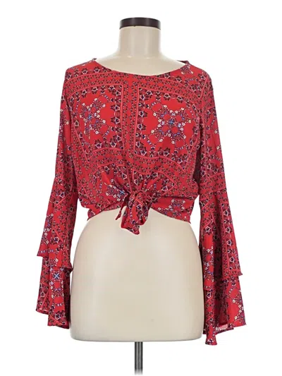 Pre-owned Altar'd State 3/4 Sleeve Blouse In Red