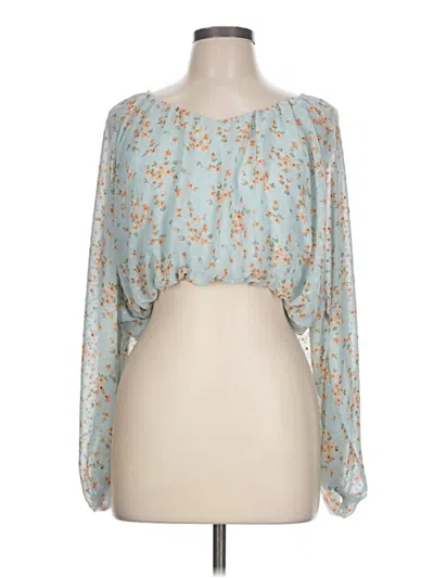 Pre-owned Altar'd State 3/4 Sleeve Blouse In Teal