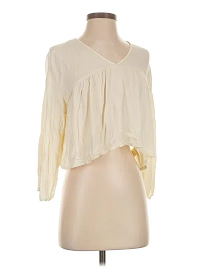 Pre-owned Altar'd State 3/4 Sleeve Blouse In White