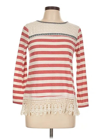 Pre-owned Altar'd State 3/4 Sleeve Top Red Mock Neckline Tops