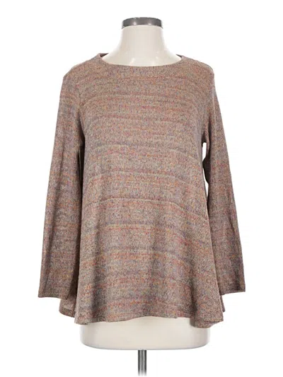 Pre-owned Altar'd State 3/4 Sleeve T-shirt In Brown