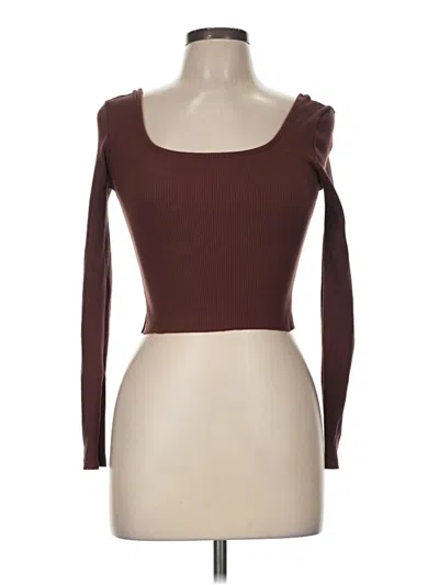 Pre-owned Altar'd State 3/4 Sleeve T-shirt In Brown