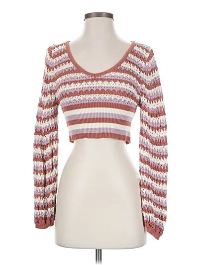Pre-owned Altar'd State Cardigan Sweater In Burgundy