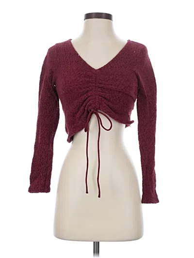 Pre-owned Altar'd State Cardigan Sweater In Burgundy