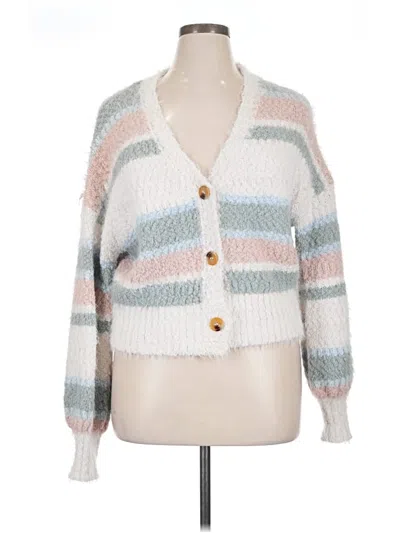 Pre-owned Altar'd State Cardigan Sweater In White