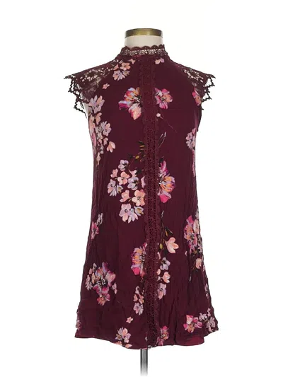 Pre-owned Altar'd State Casual Dress In Burgundy