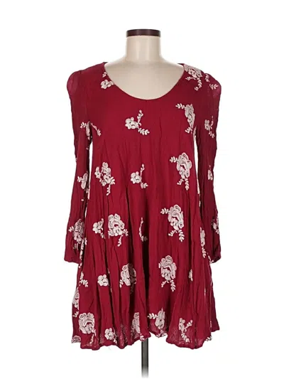 Pre-owned Altar'd State Casual Dress In Burgundy