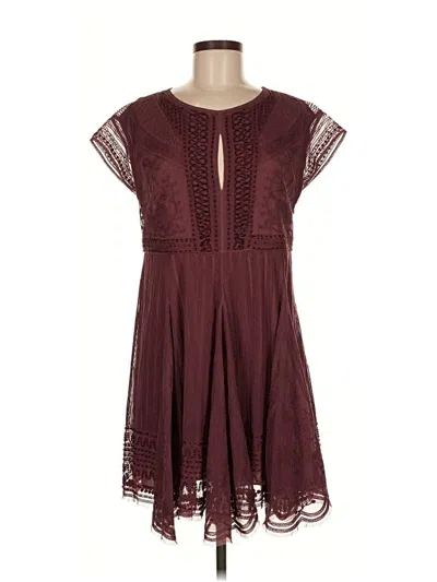 Pre-owned Altar'd State Casual Dress In Burgundy