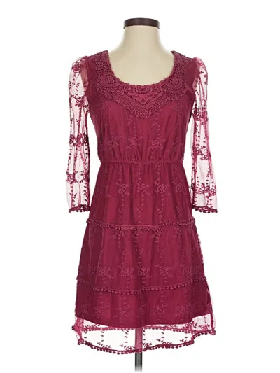 Pre-owned Altar'd State Casual Dress In Burgundy