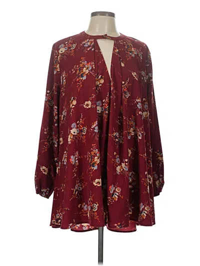 Pre-owned Altar'd State Casual Dress In Burgundy