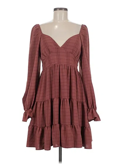 Pre-owned Altar'd State Casual Dress In Burgundy