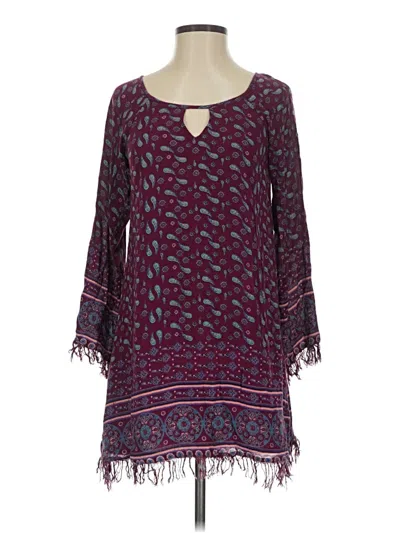 Pre-owned Altar'd State Casual Dress In Burgundy