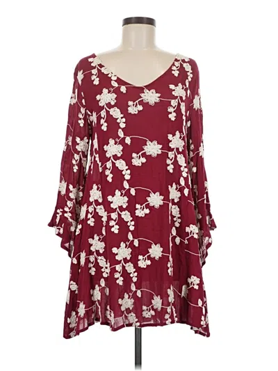 Pre-owned Altar'd State Casual Dress In Burgundy