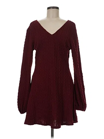 Pre-owned Altar'd State Casual Dress In Burgundy