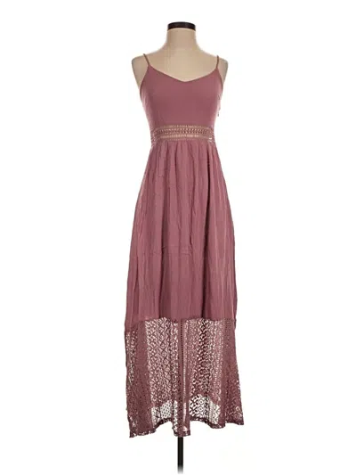 Pre-owned Altar'd State Casual Dress In Burgundy