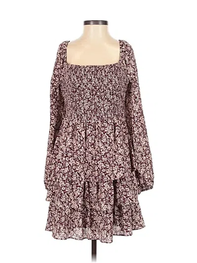 Pre-owned Altar'd State Casual Dress In Burgundy