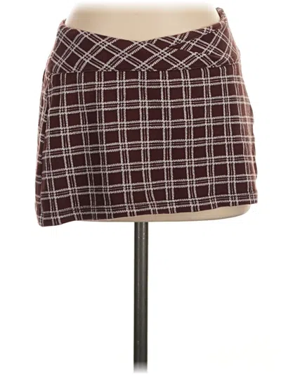 Pre-owned Altar'd State Casual Skirt In Burgundy