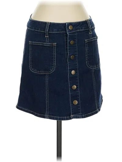 Pre-owned Altar'd State Denim Skirt In Blue