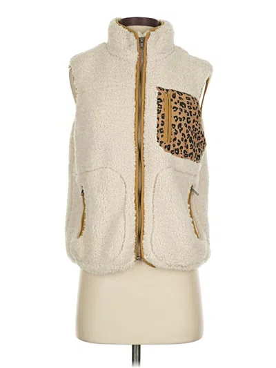 Pre-owned Altar'd State Faux Fur Vest In Gold