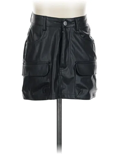 Pre-owned Altar'd State Faux Leather Skirt In Black