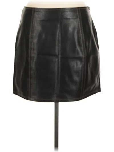 Pre-owned Altar'd State Faux Leather Skirt In Black