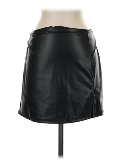 Pre-owned Altar'd State Faux Leather Skirt In Black