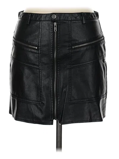 Pre-owned Altar'd State Faux Leather Skirt In Black