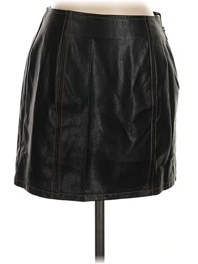 Pre-owned Altar'd State Faux Leather Skirt In Black